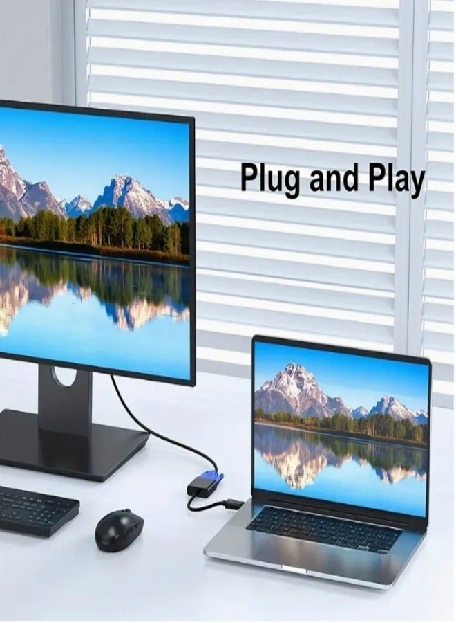 برايت محول DisplayPort (DP) إلى VGA مطلي بالذهب - محول فيديو من ذكر إلى أنثى مع توافق -C/-A، متوافق مع الكمبيوتر والكمبيوتر المحمول والكمبيوتر الشخصي والشاشة وجهاز العرض وتلفزيون عالي الدقة - شاشات متعددة، التوصيل والتشغيل، اتصال متين ومستقر، متوافق مع شاشات VGA، - للاستخدام المتعدد، مطلي بالذهب لتحسين جودة الإشارة، مثالي للألعاب واستخدام الفيديو، شاشات متعددة - Image 4